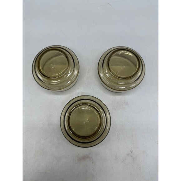 Set Of 3 Vintage Glass Bowls RARE VTG Libby Tawny Cups- Stackable, Very Simple - Picture 3 of 4